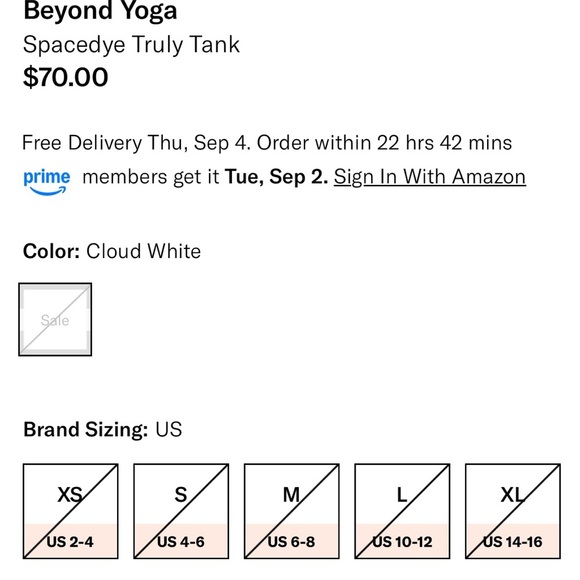 Beyond Yoga Spacedye Truly Tank in Cloud White - Picture 2 of 4